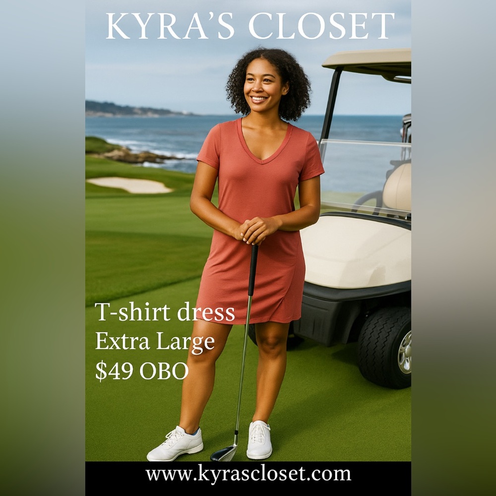 Athleta Women's T-Shirt Dress - Rust nwt xl